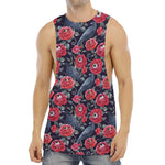Eyeball Rose Pattern Print Men's Muscle Tank Top
