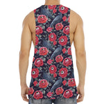 Eyeball Rose Pattern Print Men's Muscle Tank Top