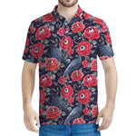 Eyeball Rose Pattern Print Men's Polo Shirt