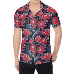 Eyeball Rose Pattern Print Men's Shirt