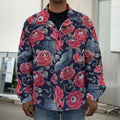 Eyeball Rose Pattern Print Men's Shirt Jacket