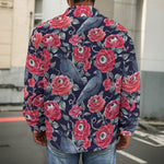 Eyeball Rose Pattern Print Men's Shirt Jacket