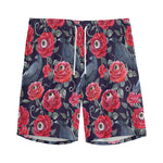 Eyeball Rose Pattern Print Men's Sports Shorts
