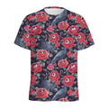 Eyeball Rose Pattern Print Men's Athletic T-Shirt