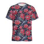 Eyeball Rose Pattern Print Men's Sports T-Shirt