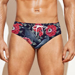 Eyeball Rose Pattern Print Men's Swim Briefs