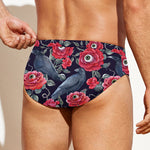 Eyeball Rose Pattern Print Men's Swim Briefs