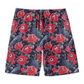 Eyeball Rose Pattern Print Men's Swim Trunks