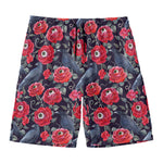 Eyeball Rose Pattern Print Men's Swim Trunks