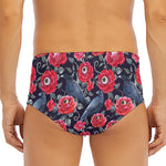 Eyeball Rose Pattern Print Men's Triangle Swim Briefs