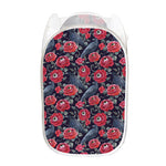 Eyeball Rose Pattern Print Mesh Laundry Hamper