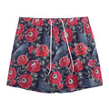 Eyeball Rose Pattern Print Mesh Shorts