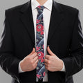 Eyeball Rose Pattern Print Necktie