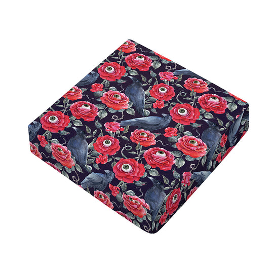 Eyeball Rose Pattern Print Outdoor Seat Cushion Cover