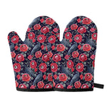 Eyeball Rose Pattern Print Oven Mitts