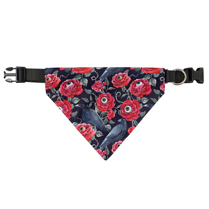 Eyeball Rose Pattern Print Over The Collar Dog Bandana