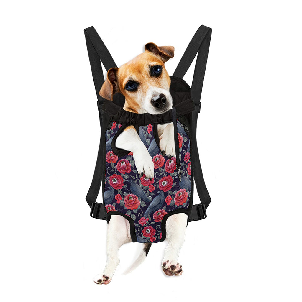 Eyeball Rose Pattern Print Pet Carrier Backpack