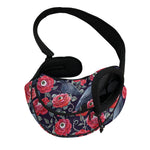 Eyeball Rose Pattern Print Pet Sling Carrier