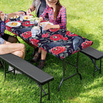 Eyeball Rose Pattern Print Picnic Table Cover