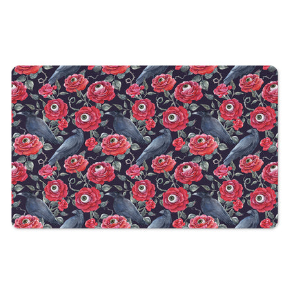 Eyeball Rose Pattern Print Polyester Doormat