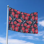 Eyeball Rose Pattern Print Polyester Flag