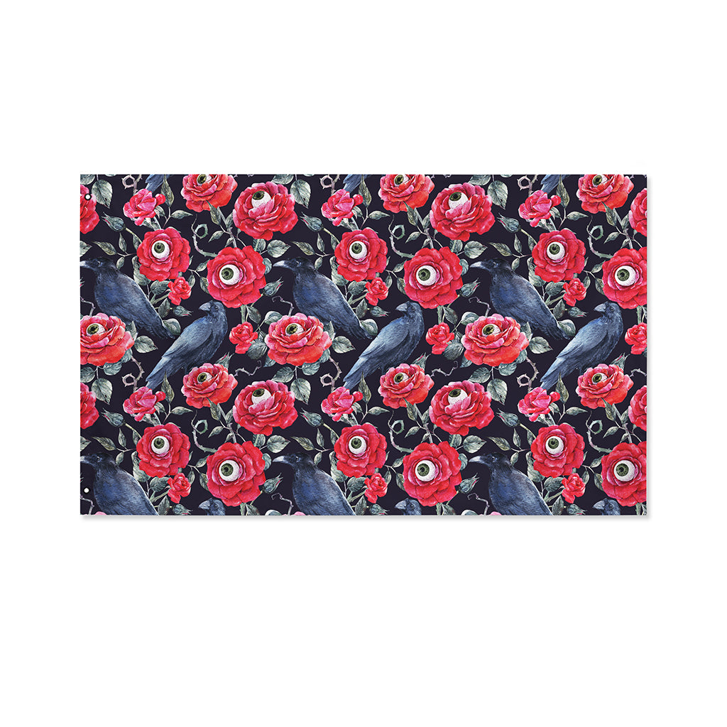 Eyeball Rose Pattern Print Polyester Flag