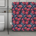 Eyeball Rose Pattern Print Polyester Shower Curtain