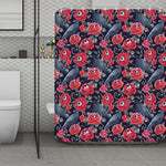 Eyeball Rose Pattern Print Polyester Shower Curtain