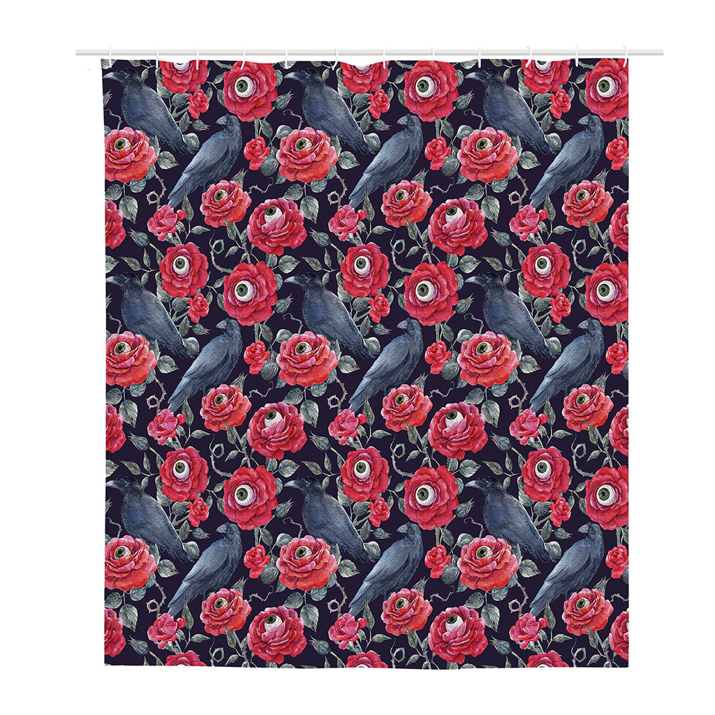 Eyeball Rose Pattern Print Polyester Shower Curtain