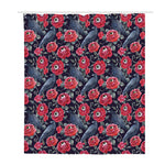 Eyeball Rose Pattern Print Polyester Shower Curtain