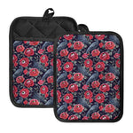 Eyeball Rose Pattern Print Pot Holders With Pocket