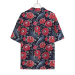 Eyeball Rose Pattern Print Rayon Hawaiian Shirt