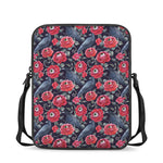 Eyeball Rose Pattern Print Rectangular Crossbody Bag