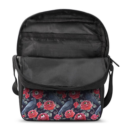 Eyeball Rose Pattern Print Rectangular Crossbody Bag