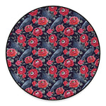 Eyeball Rose Pattern Print Round Floor Mat