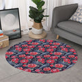 Eyeball Rose Pattern Print Round Rug