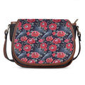 Eyeball Rose Pattern Print Saddle Bag