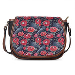Eyeball Rose Pattern Print Saddle Bag