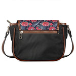 Eyeball Rose Pattern Print Saddle Bag