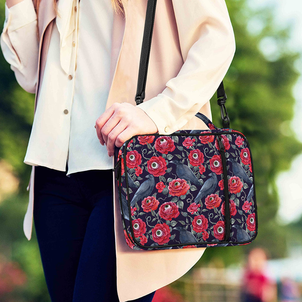 Eyeball Rose Pattern Print Shoulder Strap Bible Bag