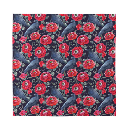 Eyeball Rose Pattern Print Silk Bandana