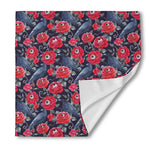 Eyeball Rose Pattern Print Silk Bandana