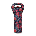 Eyeball Rose Pattern Print Single Neoprene Wine Tote