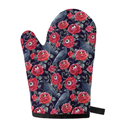 Eyeball Rose Pattern Print Single Oven Mitt