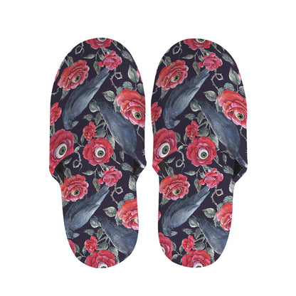 Eyeball Rose Pattern Print Slippers