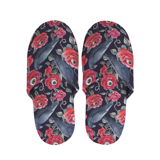 Eyeball Rose Pattern Print Slippers