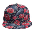 Eyeball Rose Pattern Print Snapback Cap