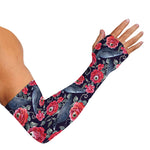 Eyeball Rose Pattern Print Sun Protection Arm Sleeves