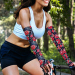 Eyeball Rose Pattern Print Sun Protection Arm Sleeves