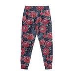 Eyeball Rose Pattern Print Sweatpants